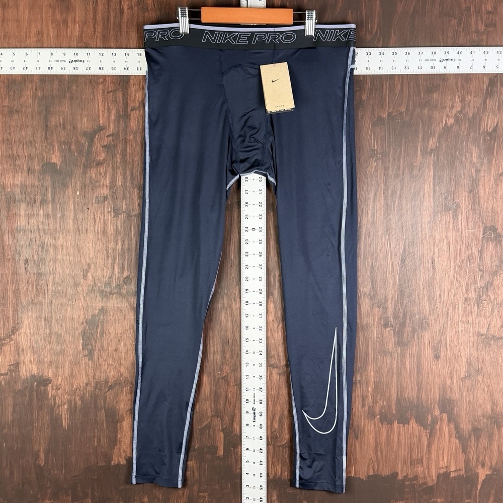 Nike Pro Training Tights Dri-Fit Spandex‎ Navy Blue DD1913-451 Men 2XL XXL NEW